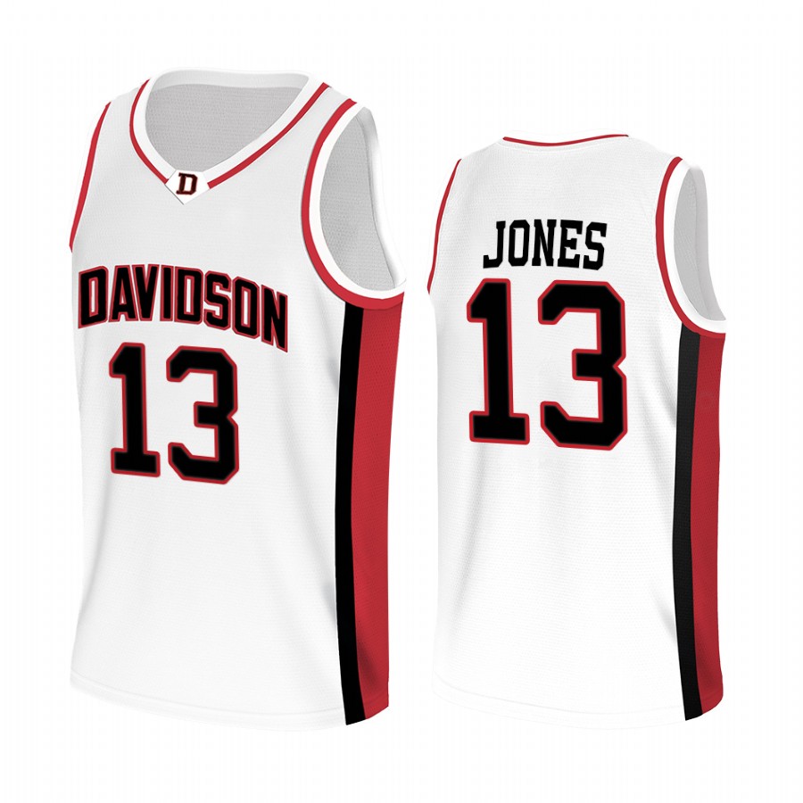 Davidson Wildcats Mike Jones Jersey 2022 College White Uniform