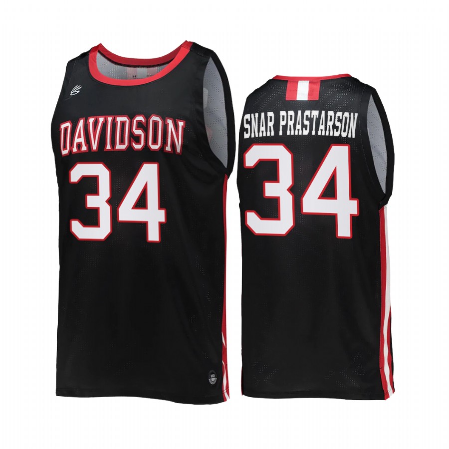 Davidson Wildcats Styrmir Snar Þrastarson Jersey 2022 College Black Uniform