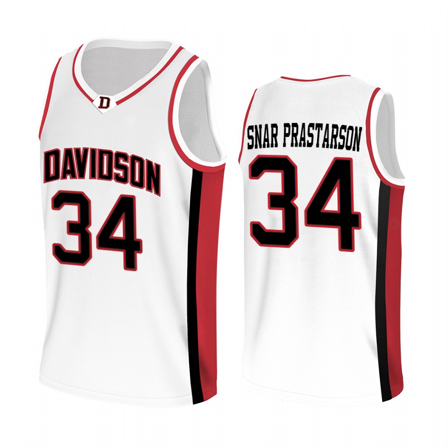 Davidson Wildcats Styrmir Snar Þrastarson Jersey 2022 College White Uniform