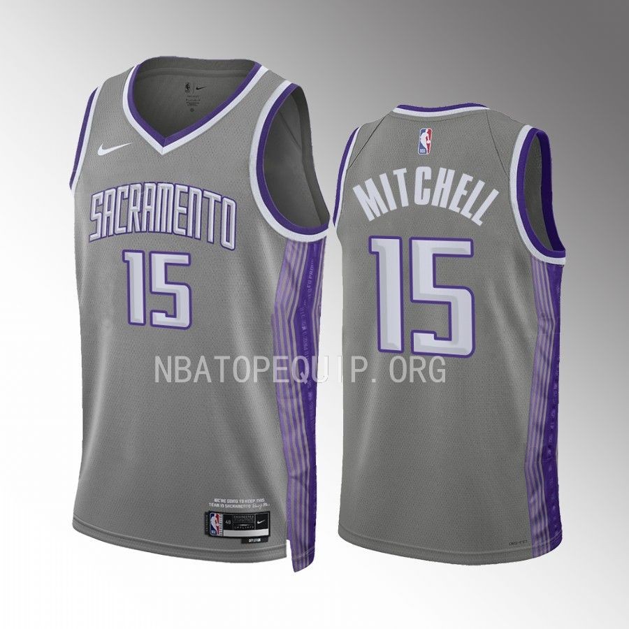 Davion Mitchell 2022-23 Sacramento Kings Grey #15 City Edition Jersey Swingman