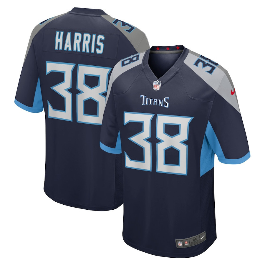 Davontae Harris 38 Tennessee Titans Home Game Player Stitched Jersey – Navy