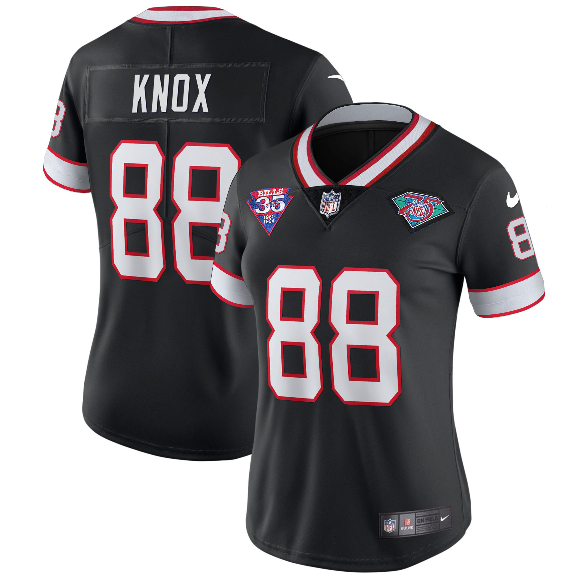 Dawson Knox Women's Buffalo Bills 1994 Throwback Vapor Black Jersey - All Stitched 