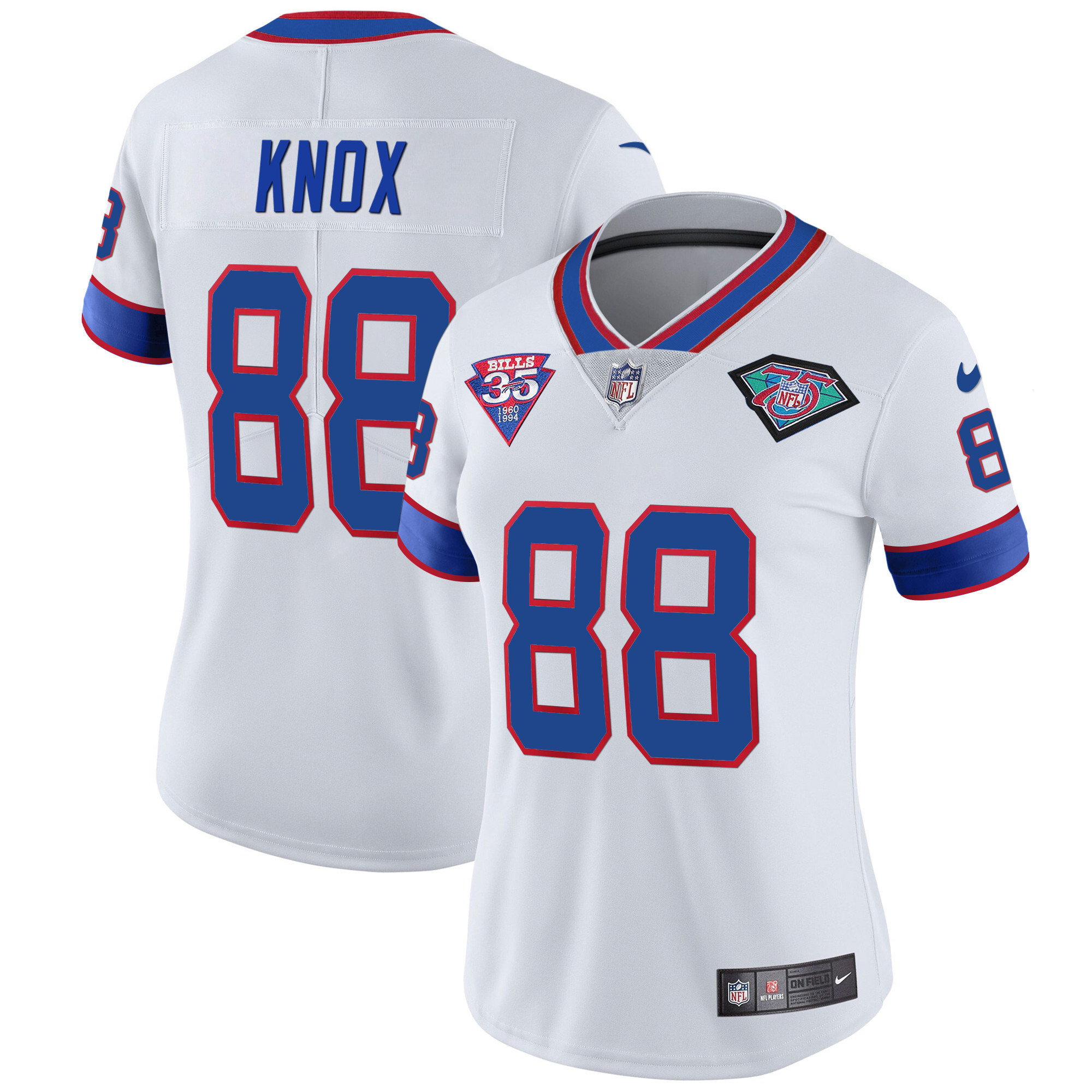 Dawson Knox Women's Buffalo Bills 1994 Throwback Vapor White Jersey - All Stitched 