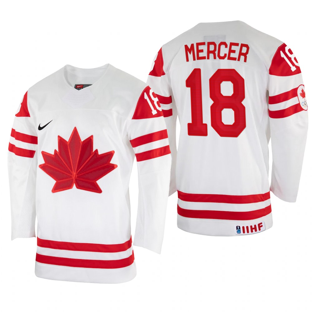 Dawson Mercer Canada White Home Jersey 2022 IIHF World Championship