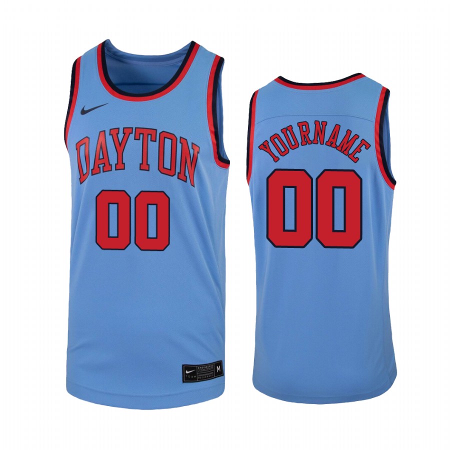 Dayton Flyers Custom College Light Blue Jersey