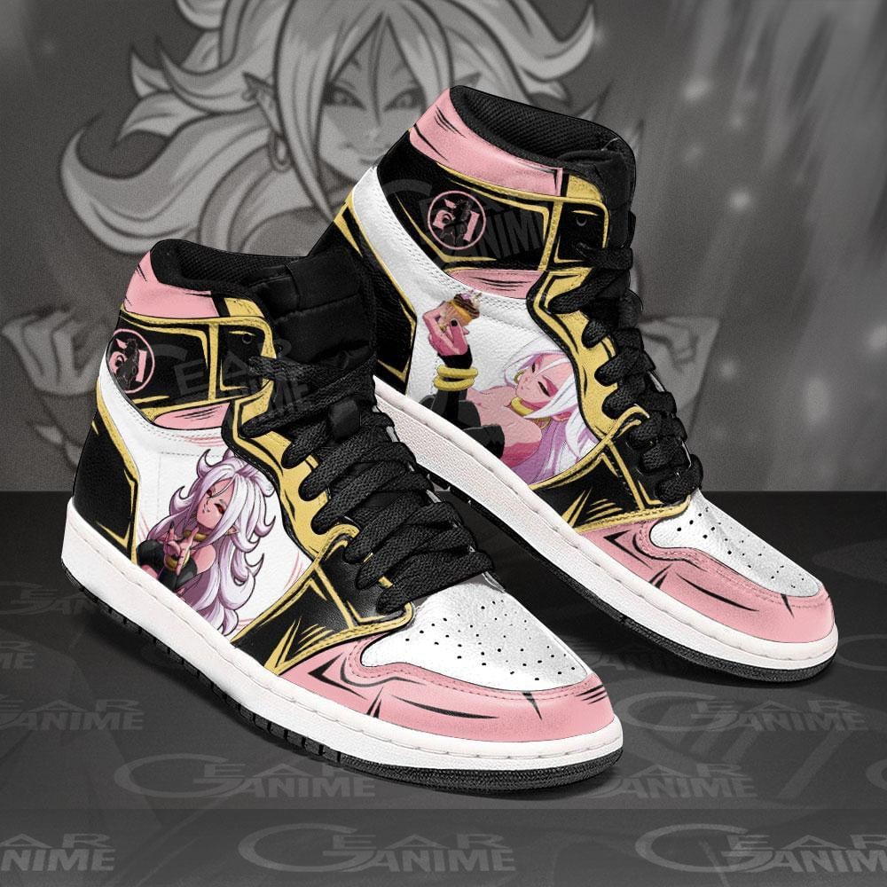 DBZ Android 21 JD1s Sneakers Dragon Ball Anime Shoes, Air Jordan Hightop