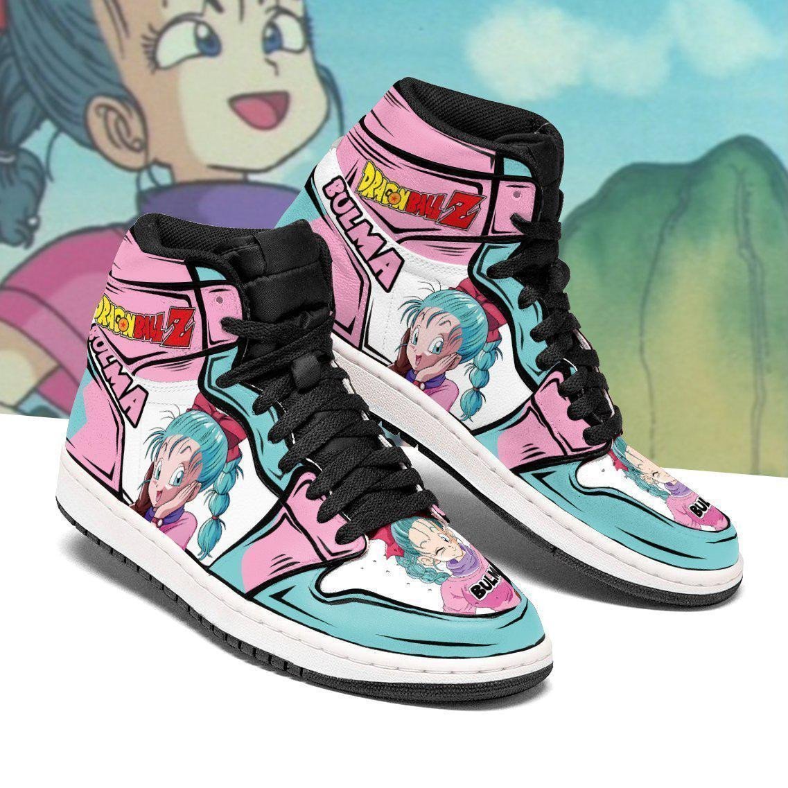 DBZ Bulma JD1s Sneakers Anime Dragon Ball Shoes, Air Jordan Hightop