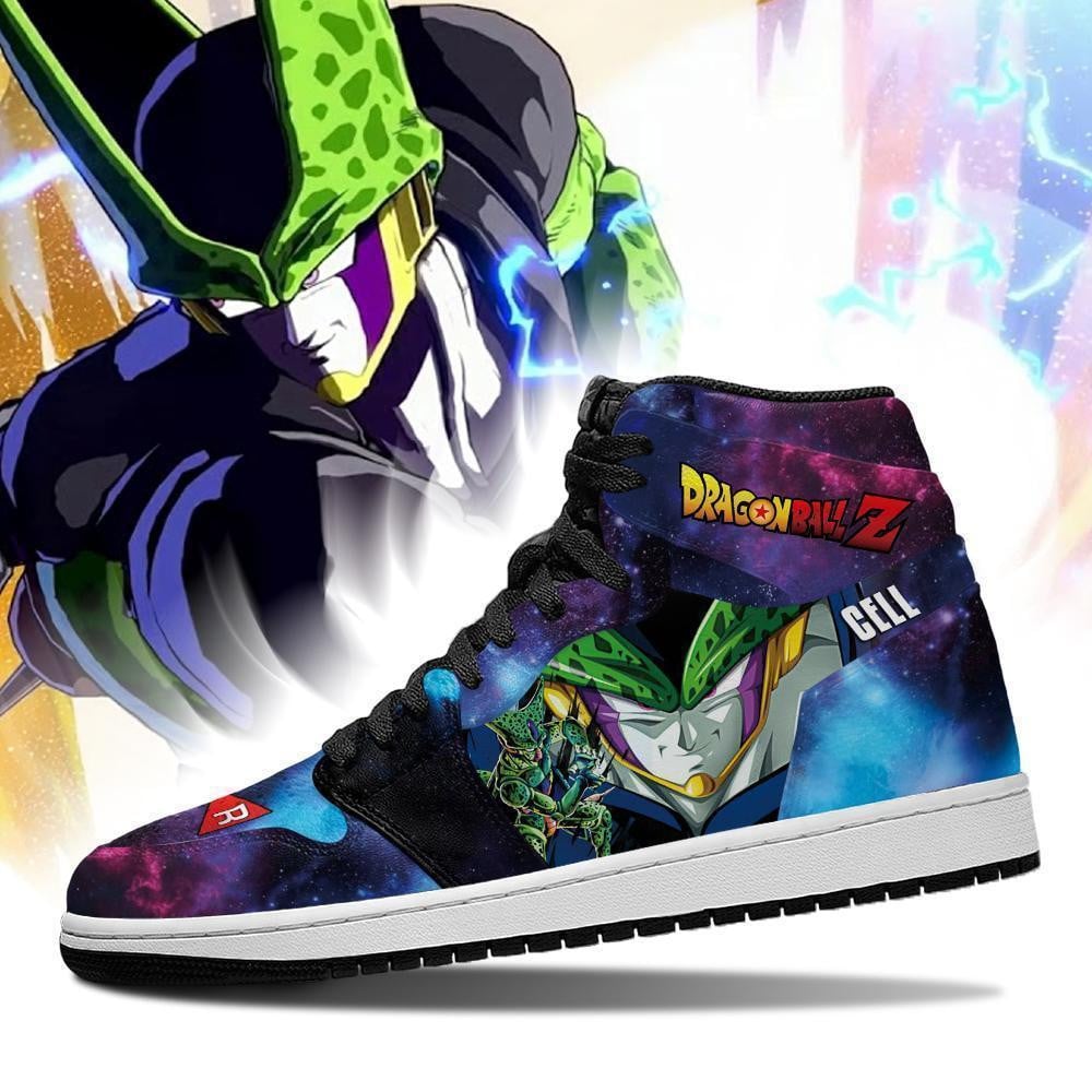 DBZ Cell JD1s Sneakers Galaxy Dragon Ball Anime Shoes, Air Jordan Hightop