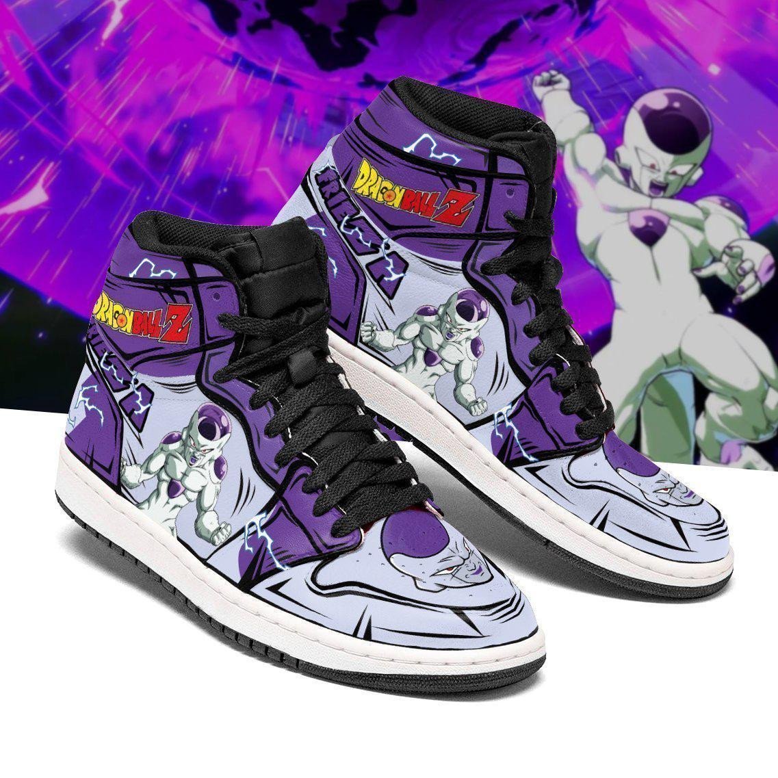 DBZ Frieza JD1s Sneakers Anime Dragon Ball Shoes, Air Jordan Hightop