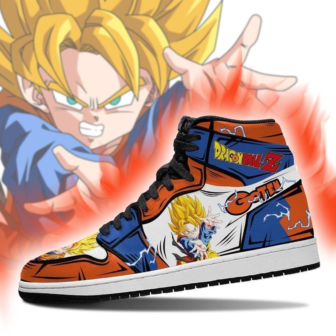 DBZ Goten JD1s Sneakers Anime Dragon Ball Shoes, Air Jordan Hightop