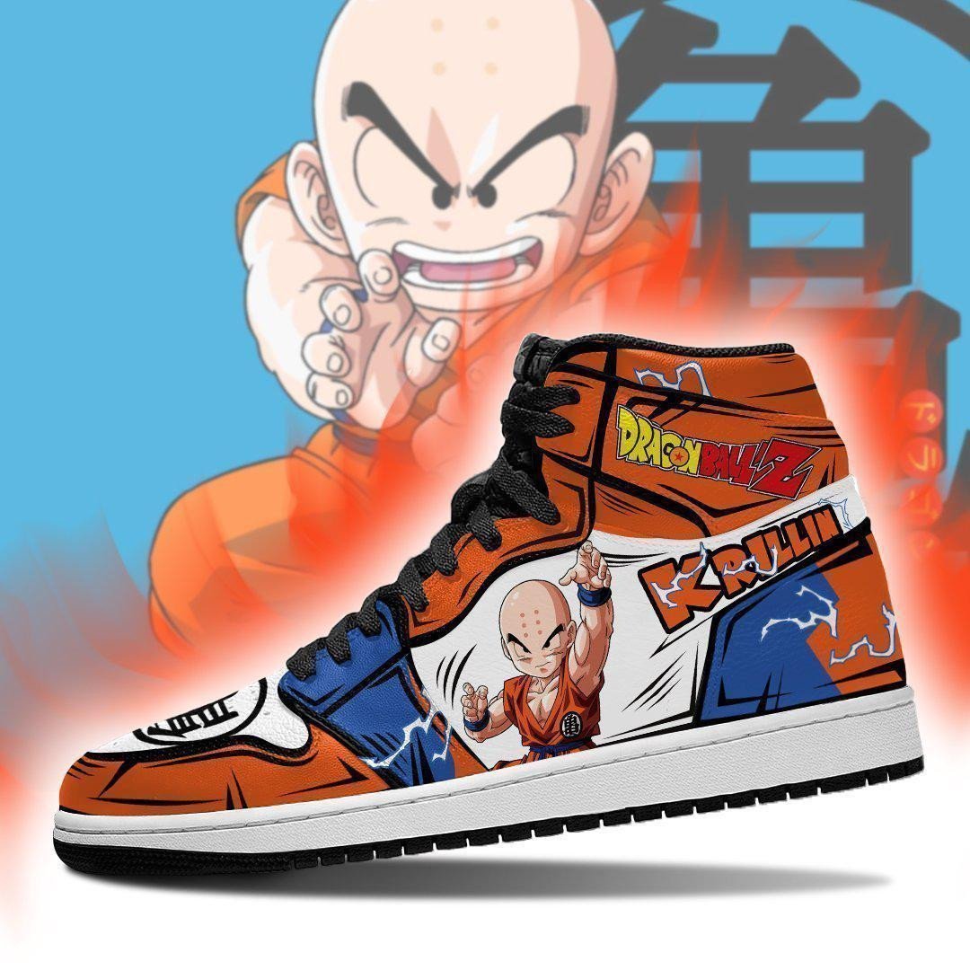 DBZ Krillin JD1s Sneakers Anime Dragon Ball Shoes, Air Jordan Hightop