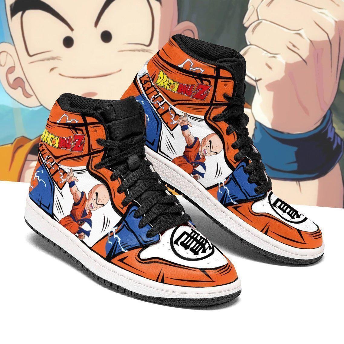 DBZ Krillin JD1s Sneakers Anime Dragon Ball Shoes, Air Jordan Hightop