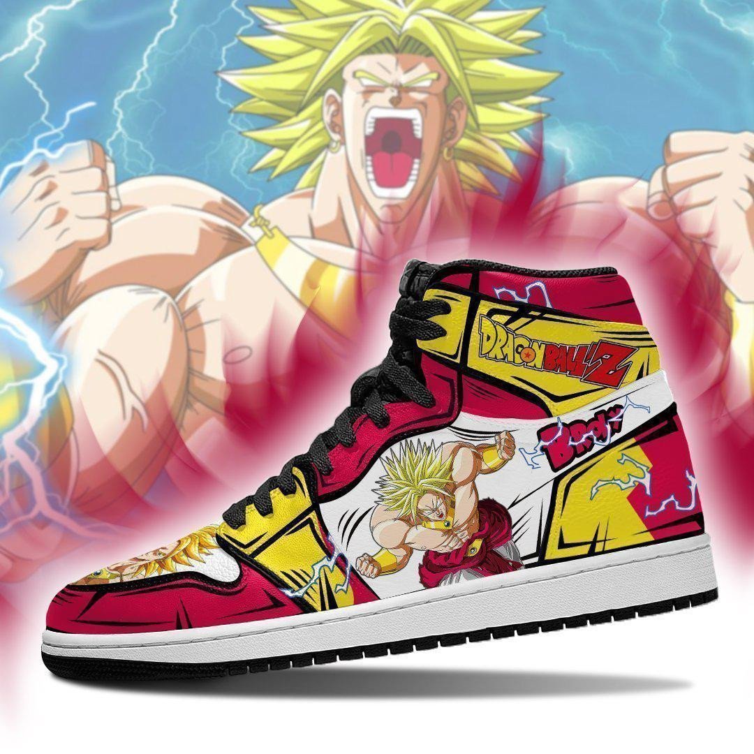 DBZ Super Broly JD1s Sneakers Anime Dragon Ball Shoes, Air Jordan Hightop