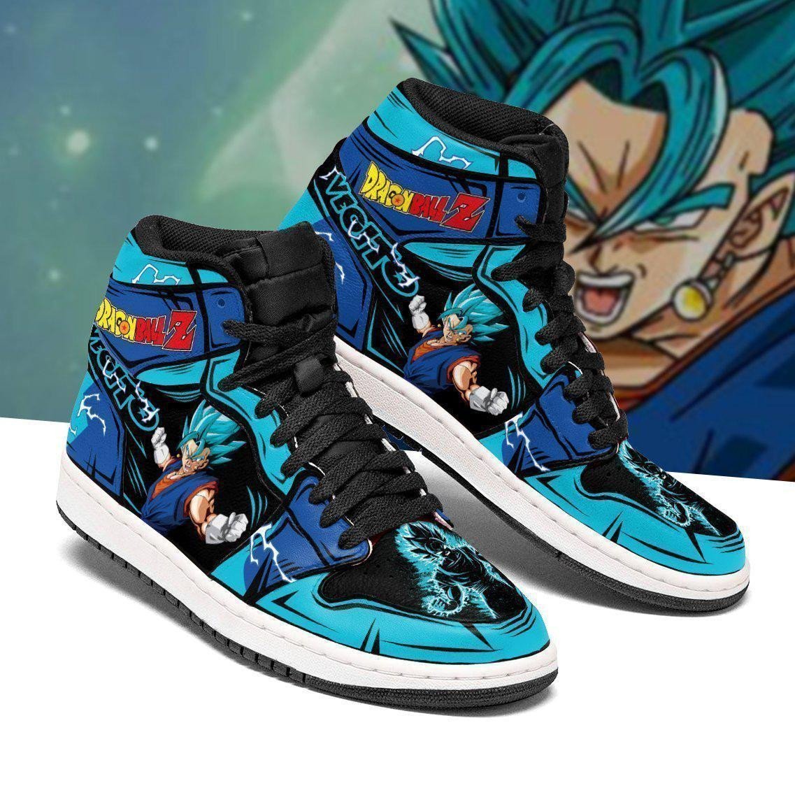 DBZ Vegito Saiyan Blue Anime JD1s Sneakers For Fans, Air Jordan Hightop