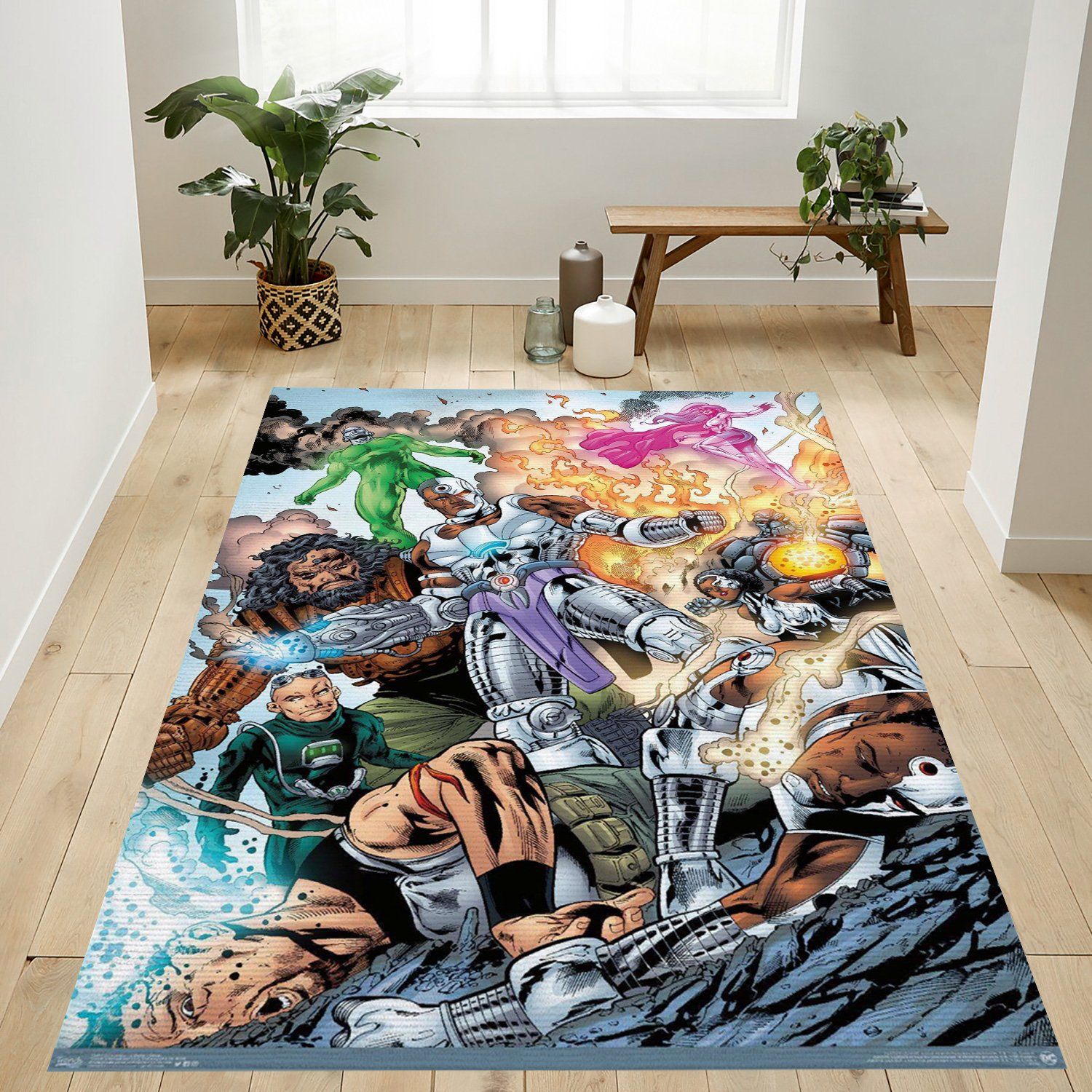 Dc Comics Cyborg Rectangle Rug – Custom Size And Printing