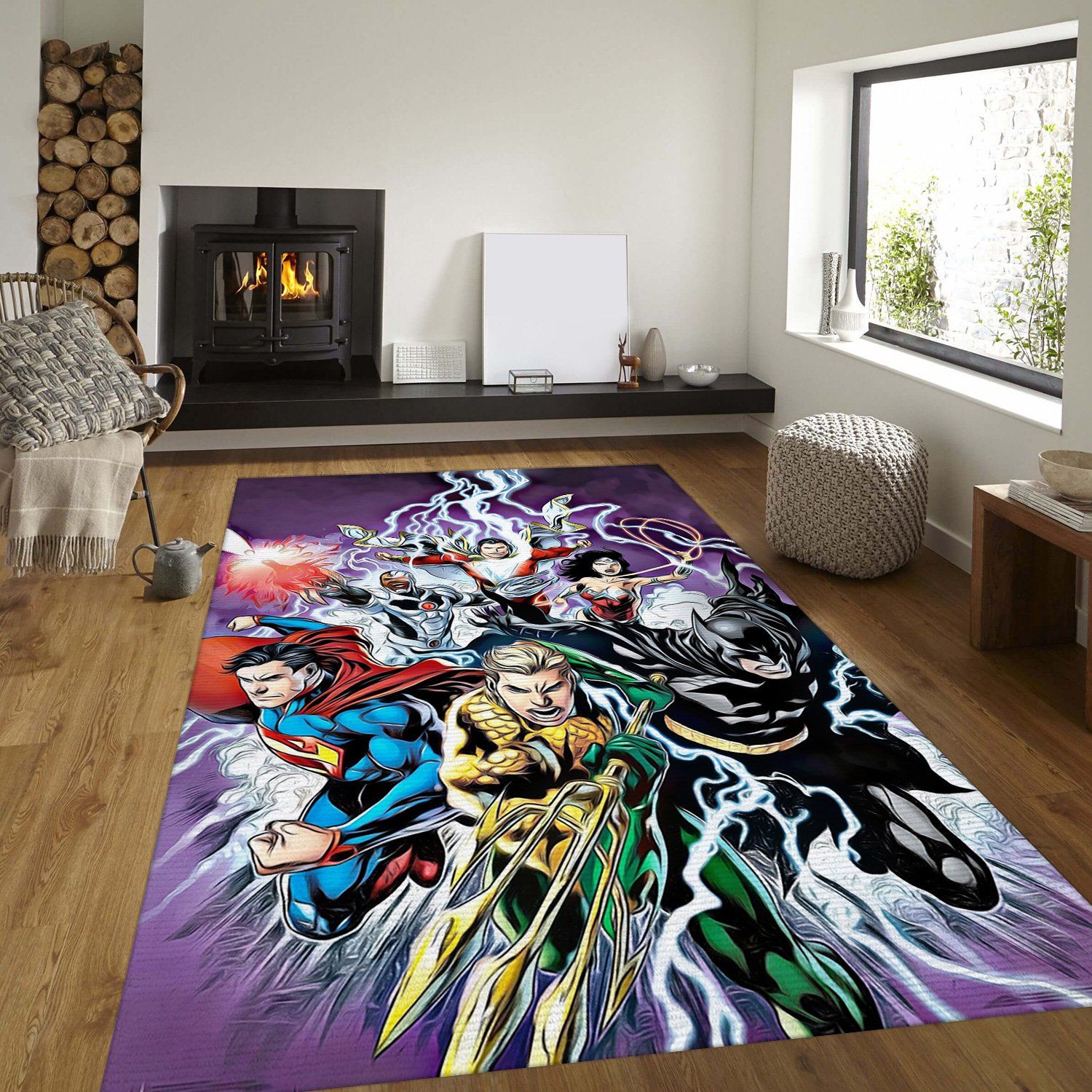 Dc Comics Justice League Bolts Rectangle Rug – Custom Size And Printing