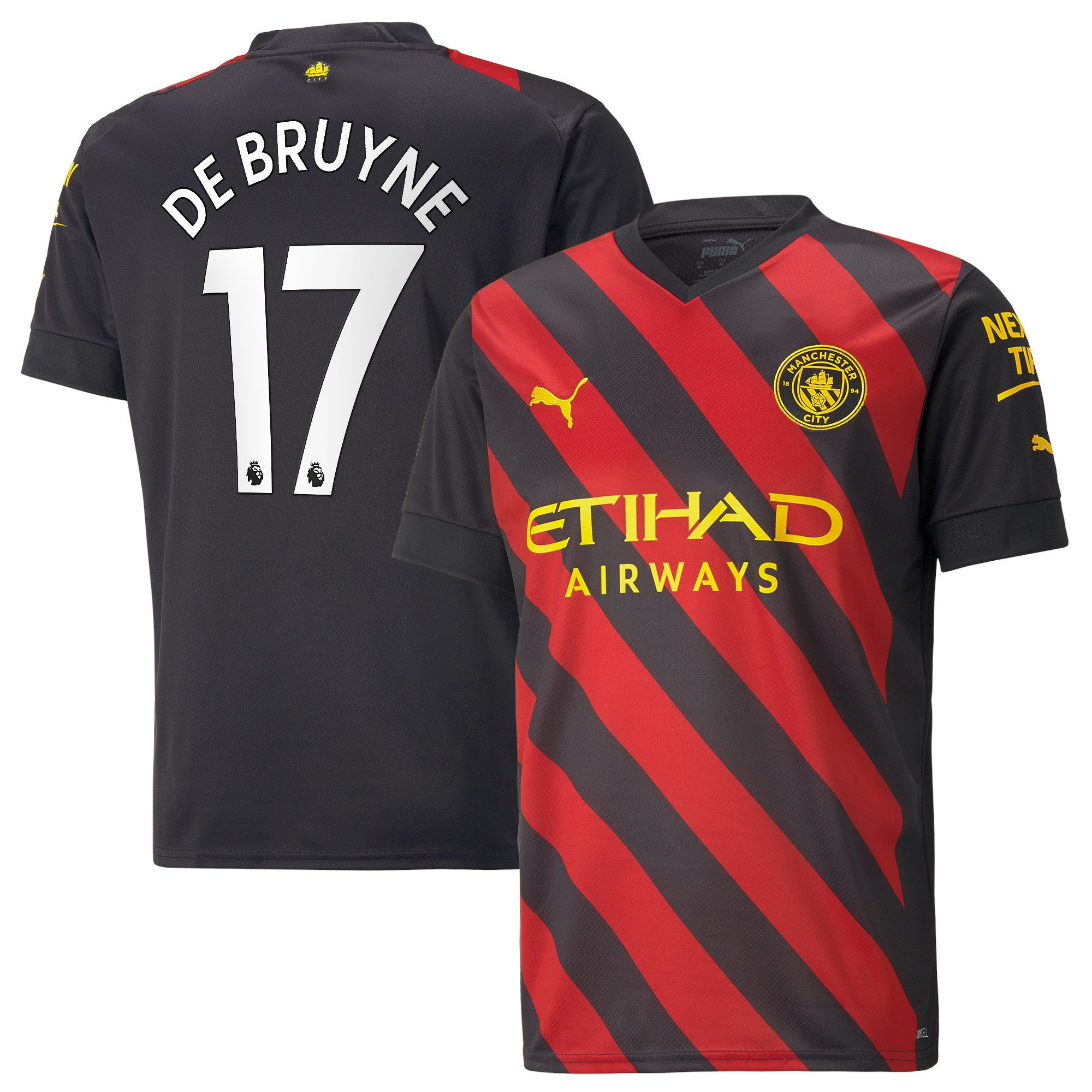 De Bruyne 17 Manchester City Men 2022/23 Away Soccer Jersey – Black