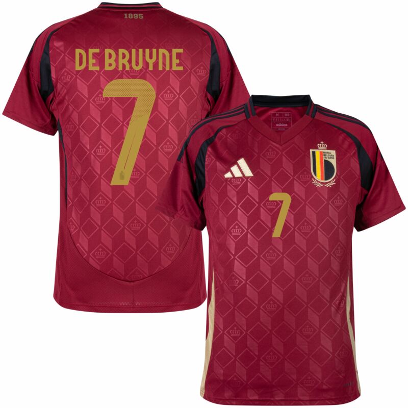 De Bruyne Men's Belgium 2024 Stadium Home Soccer Jersey