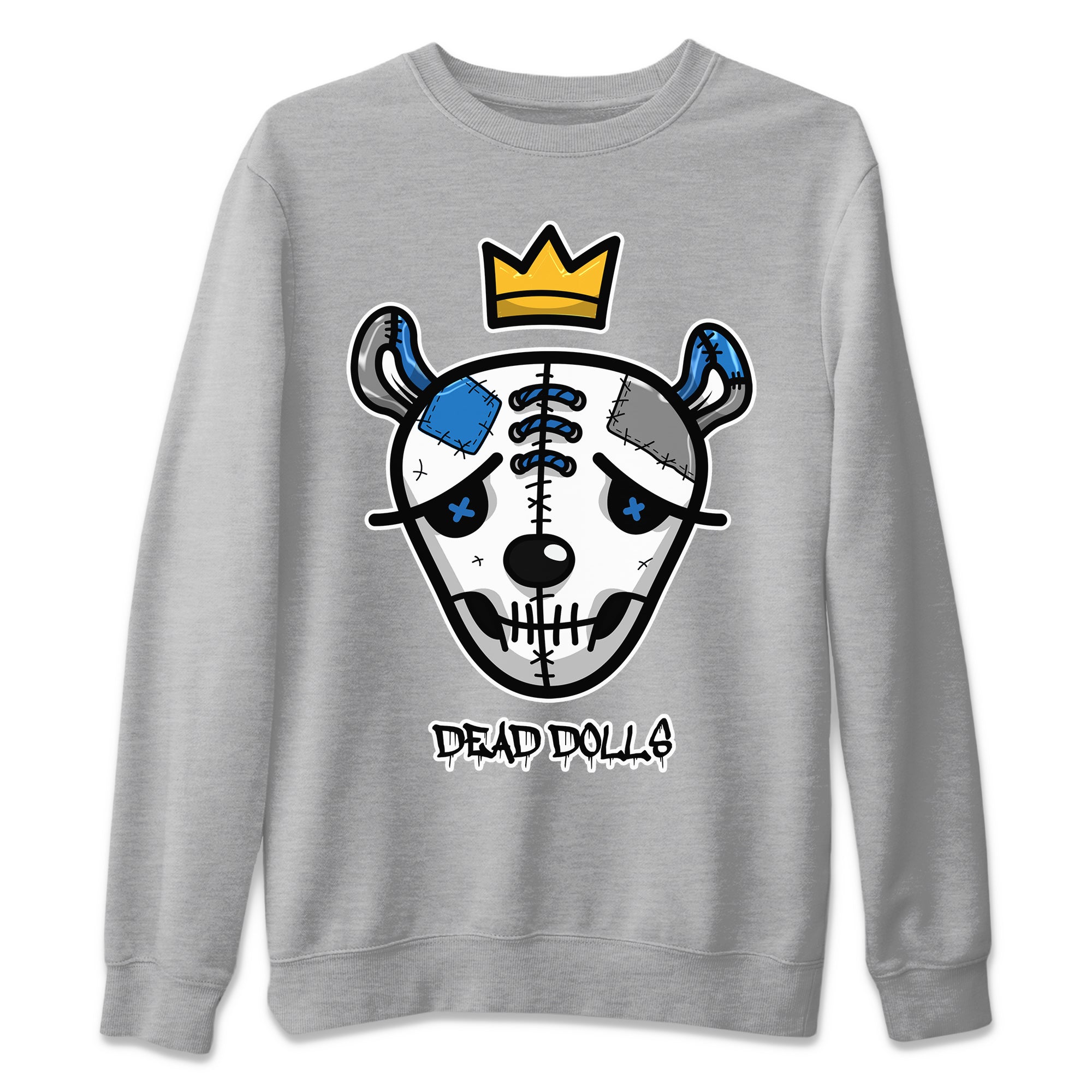 Dead Dolls Face Unisex Sweater – Air Jordan 1 True Blue, Sneakers Matching Sweater