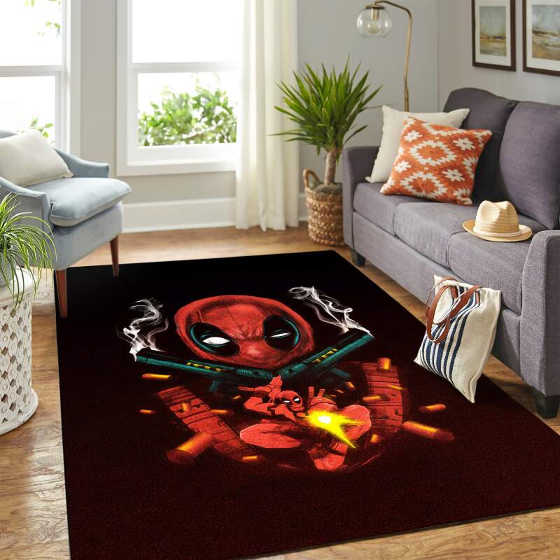 Deadpool Gun Carpet Rectangle Rug