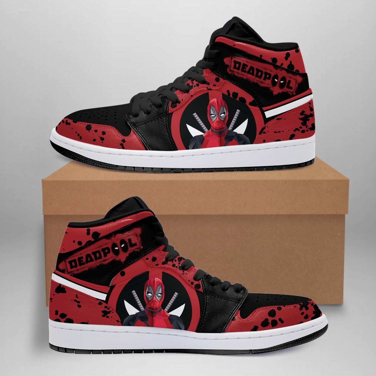 Deadpool Marvel 1 High Top Air Jordan Sneaker, Air Jordan Hightop