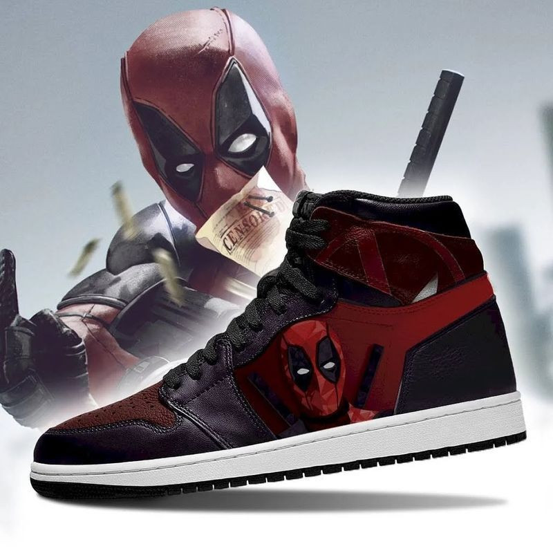 Deadpool Marvel 7 High Top Air Jordan Sneaker, Air Jordan Hightop