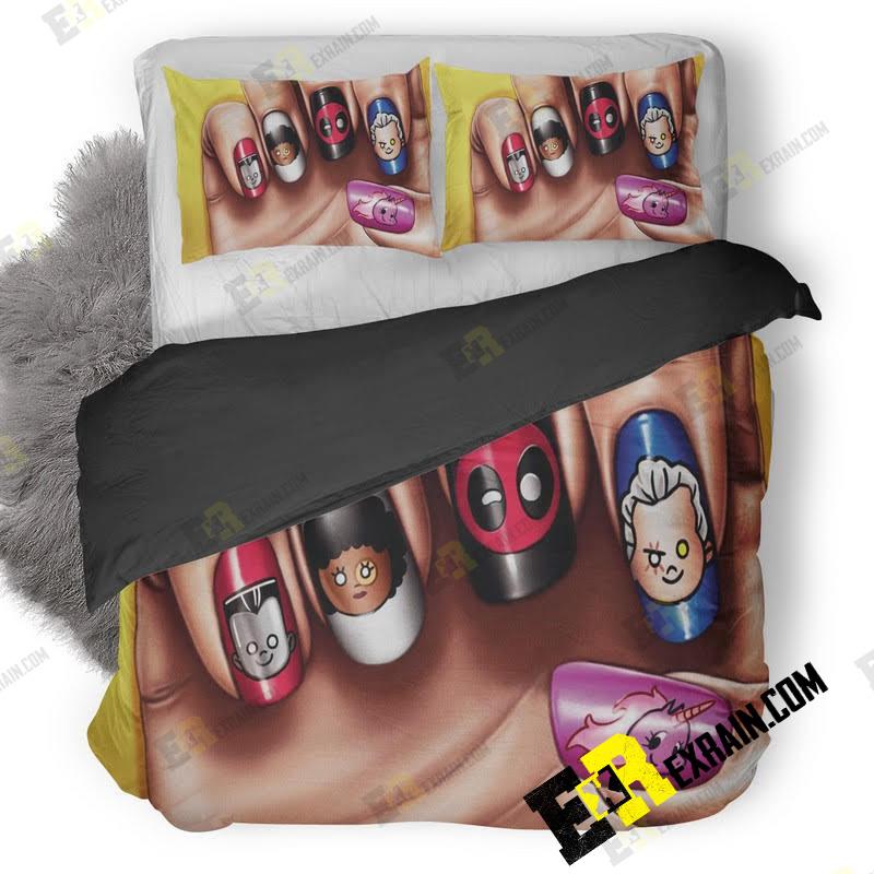 Deadpool Movie Nail Paint Poster Vd 3D Customized Duvet Cover Bedding Set
