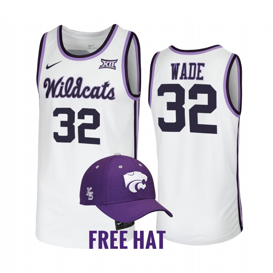 Dean Wade Kansas State Wildcats White Jersey Retro Free Hat