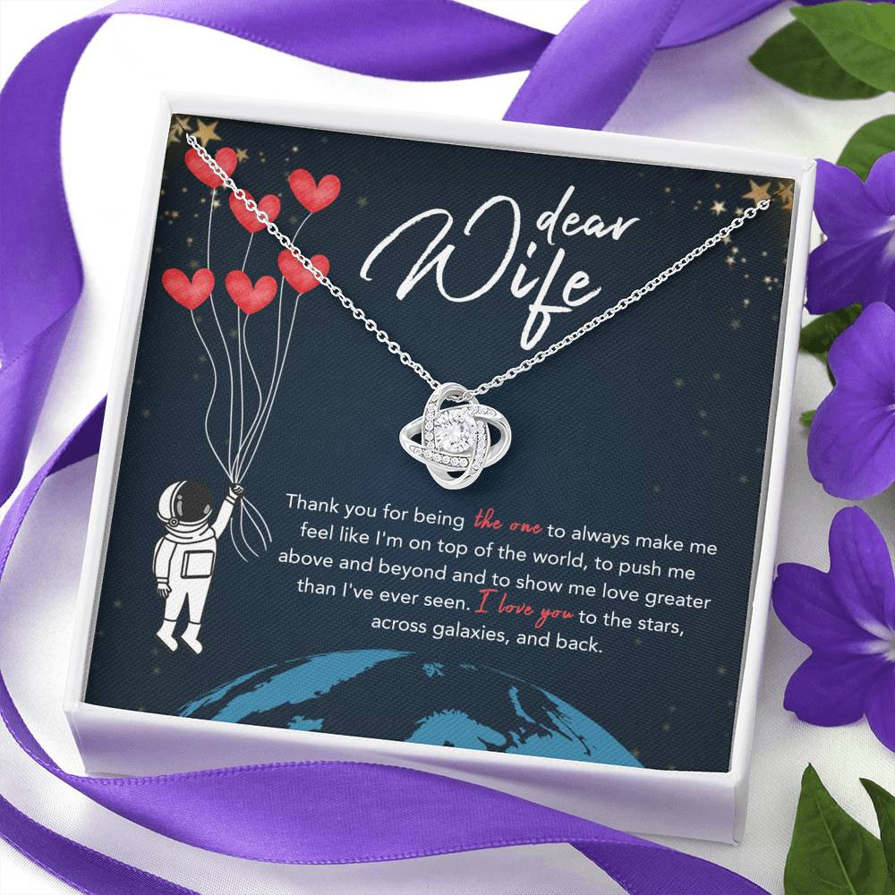 Dear Wife To The Stars Love Knot Necklace