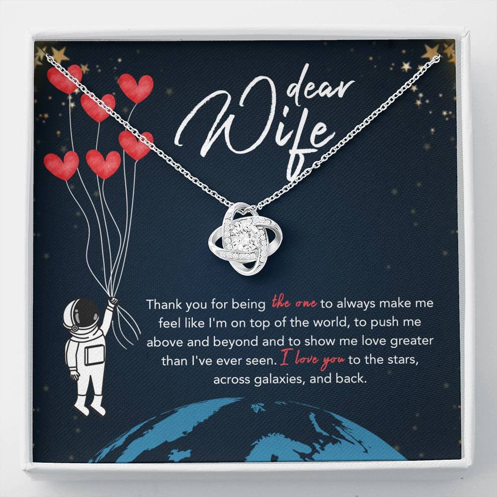 Dear Wife To The Stars Love Knot Necklace