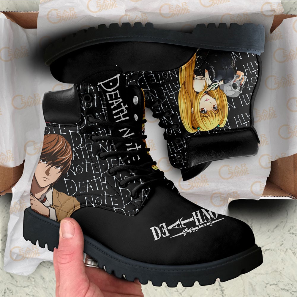 Death Note Light and Misa Boots Anime Custom Shoes
