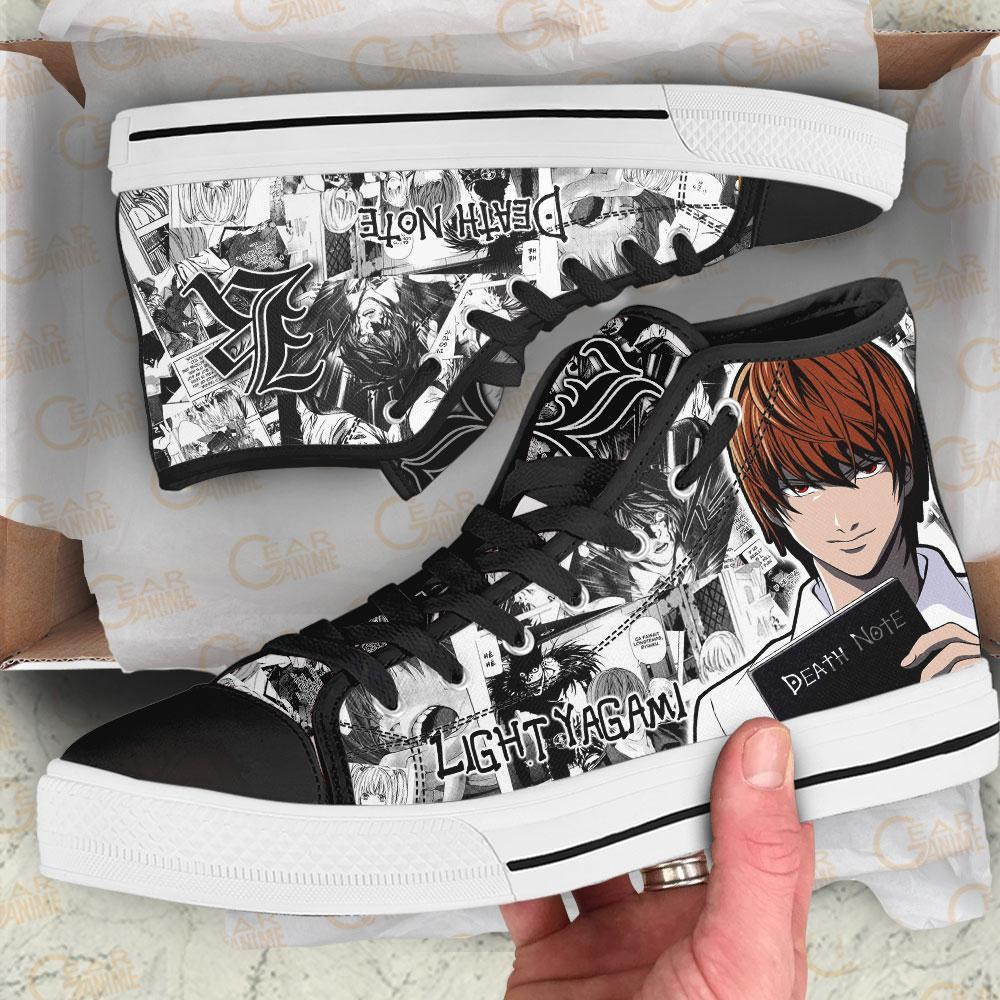 Death Note Light Yagami High Top Shoes Custom Manga Anime Sneakers