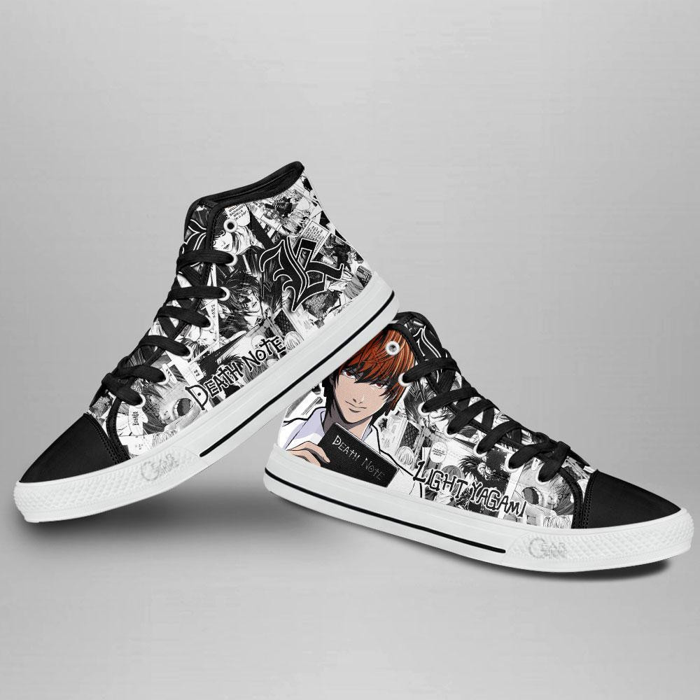 Death Note Light Yagami High Top Shoes Custom Manga Anime Sneakers