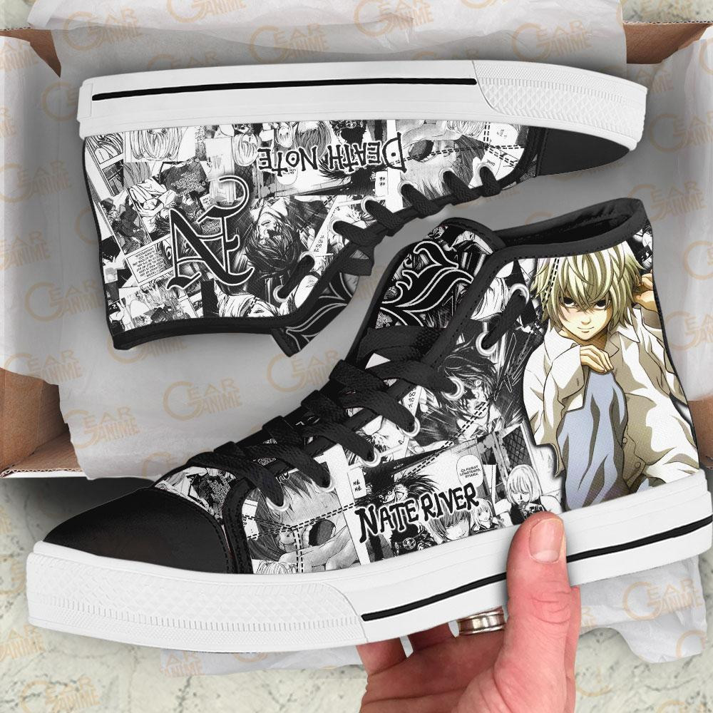 Death Note Nate River High Top Shoes Custom Manga Anime Sneakers