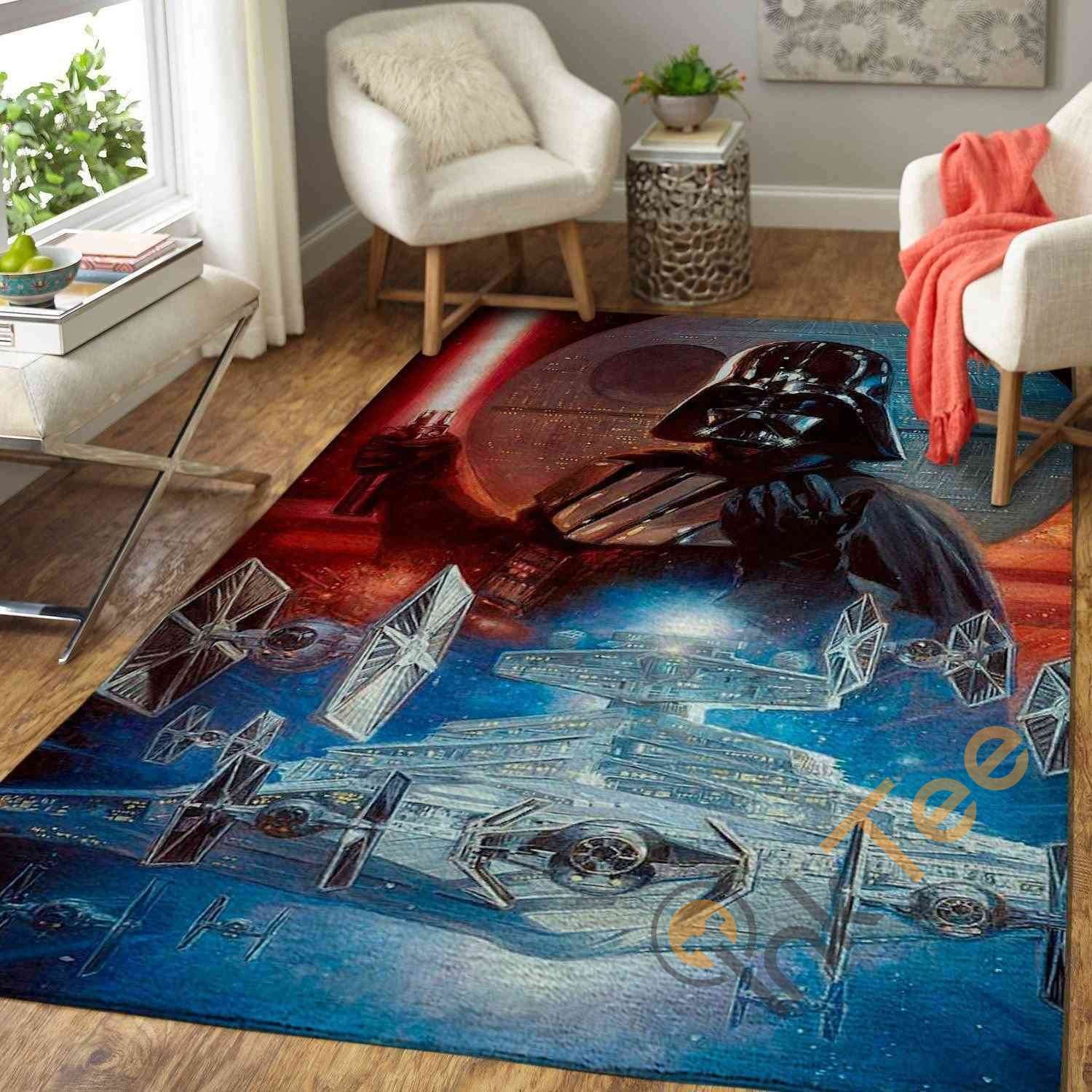Death Star Darth Vader Area Rectangle Rug