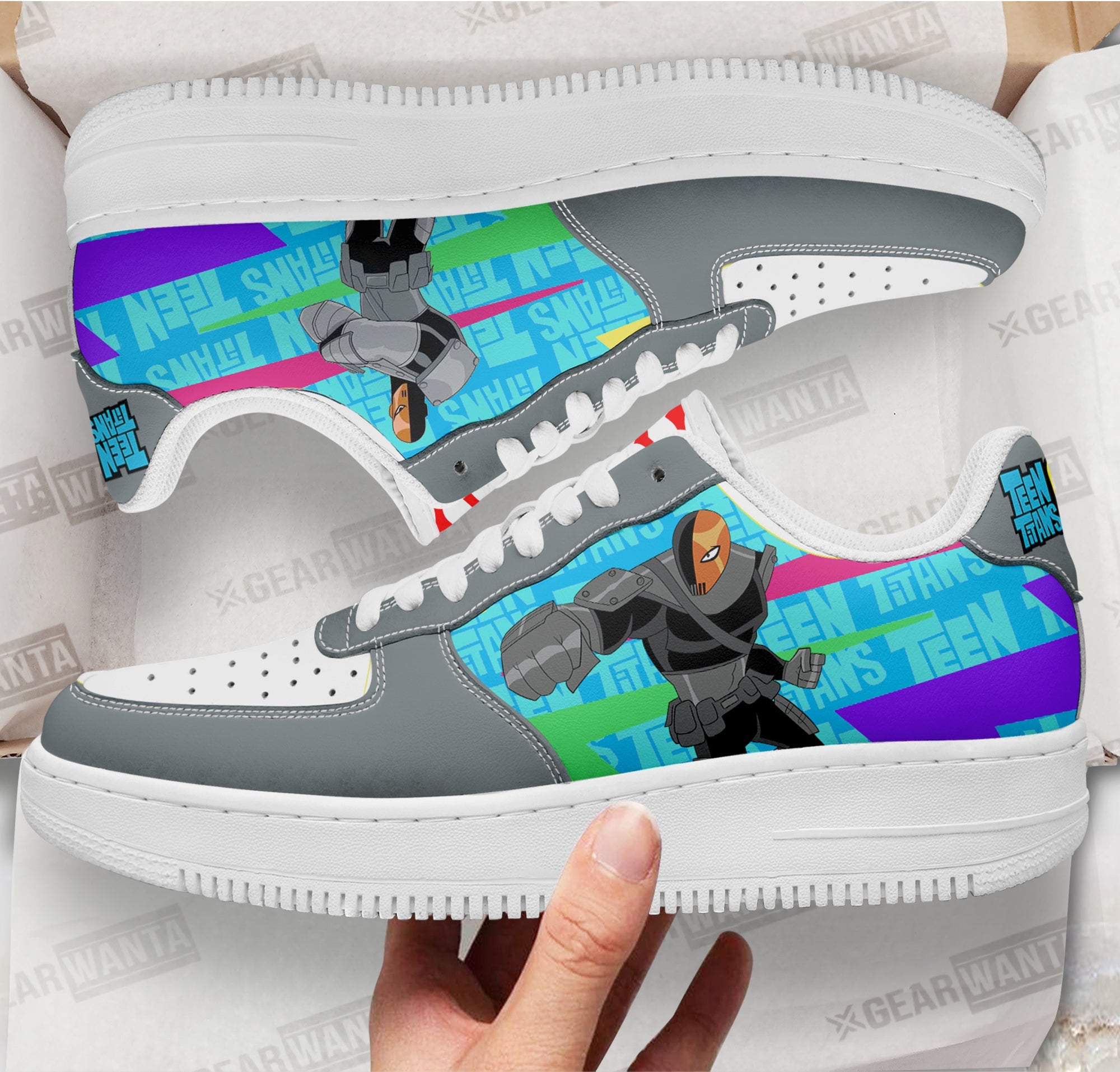 Deathstroke Air Sneakers Custom Teen Titan Go Cartoon Shoes
