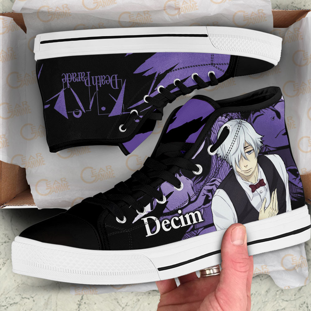 Decim High Top Shoes Death Parade Custom Anime Sneakers