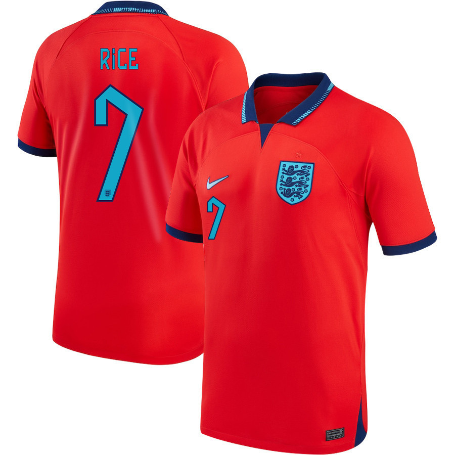 Declan Rice 7 England National Team 2022-23 Qatar World Cup – Away  Soccer Jersey