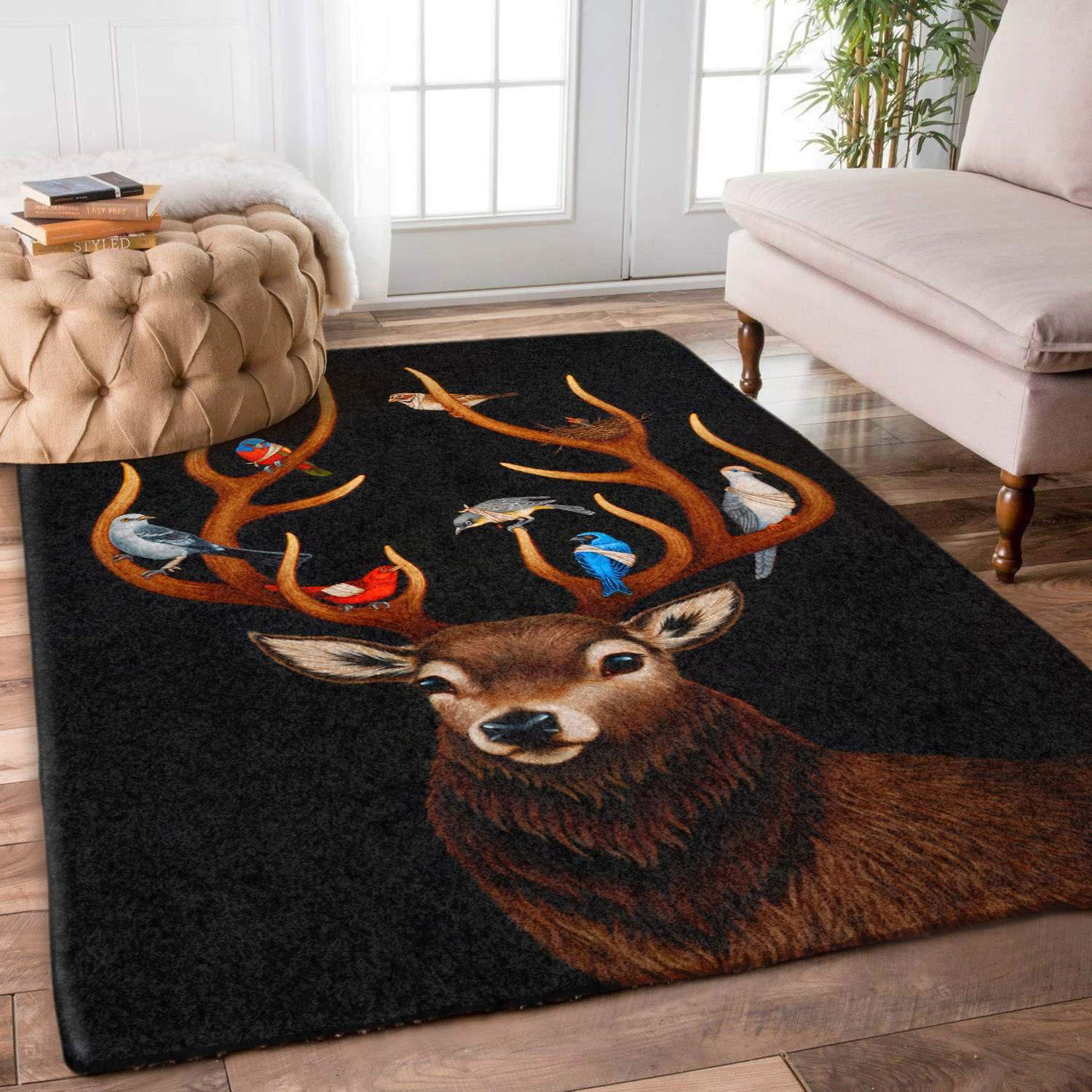 Deer And Bird Limited Edition Rectangle Rug