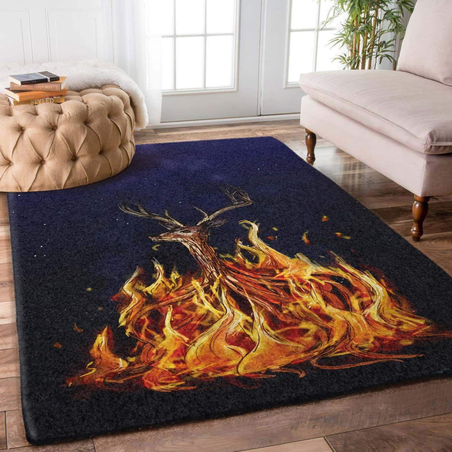 Deer Bonfire Limited Edition Rectangle Rug