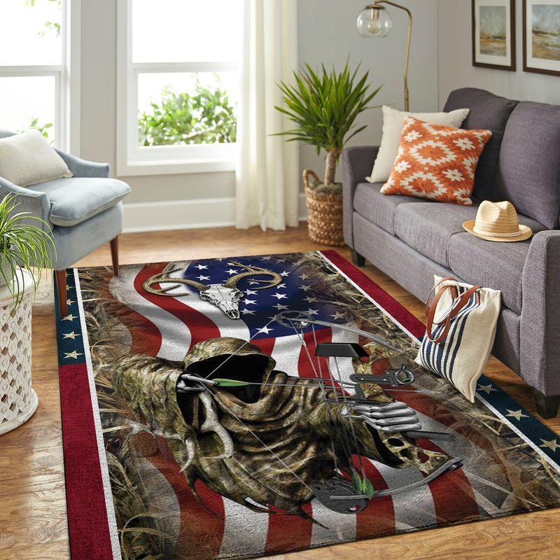 Deer Bow Hunting Rectangle Rug