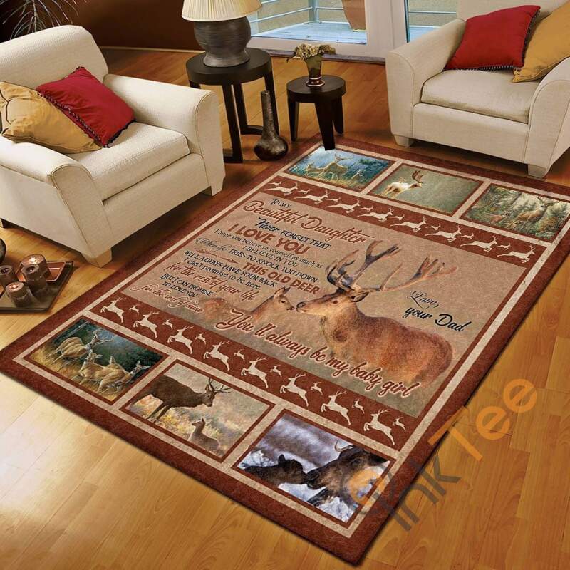 Deer Dad To Daughter You’ll Always Be My Baby Girl Bedroom Meanful Gift From For Rectangle Rug