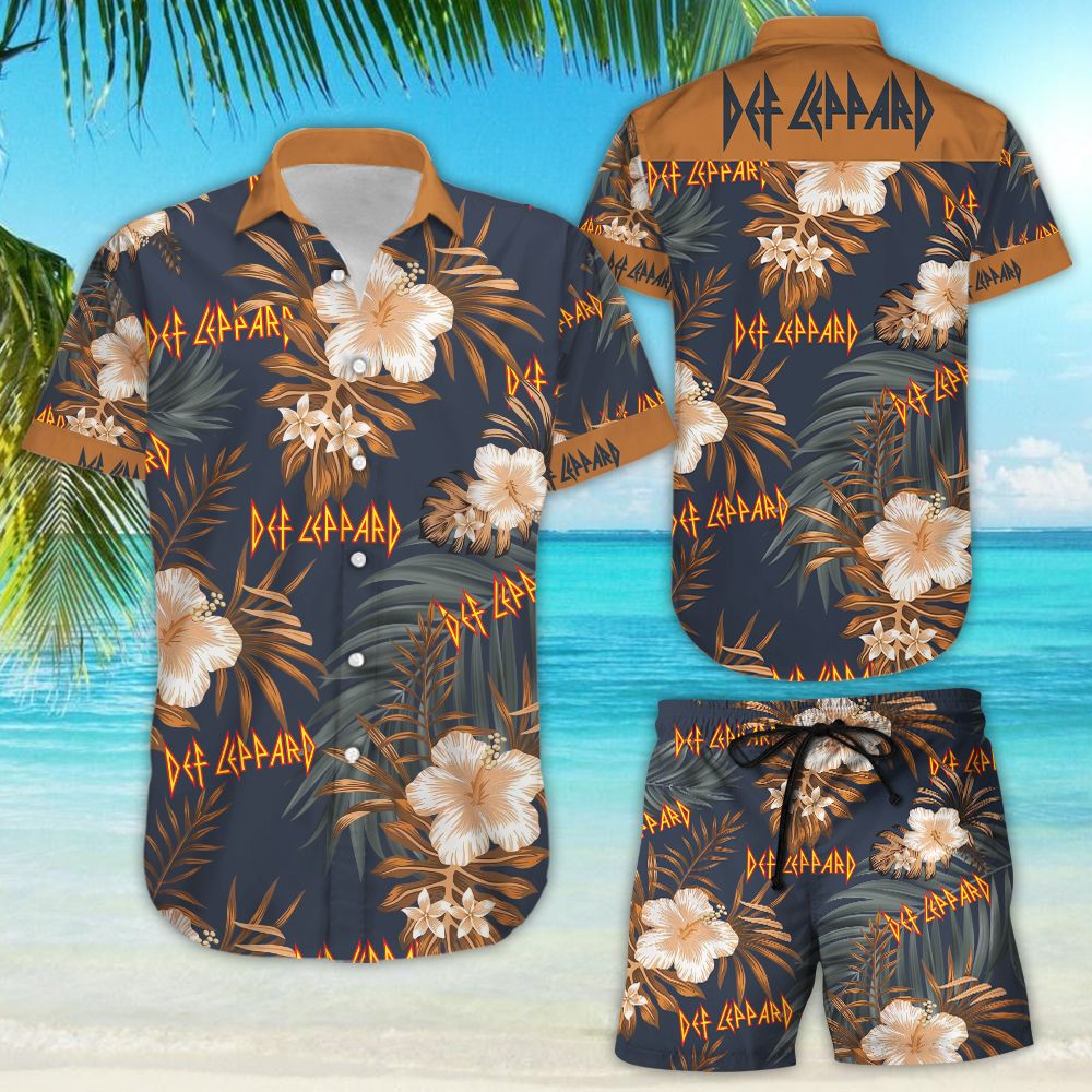 Def Leppard Hawaii Shirt Summer Button Up Shirt For Men Beach Wears Sleeve Hawaii Shirt Hawaiians Beach Sleeve