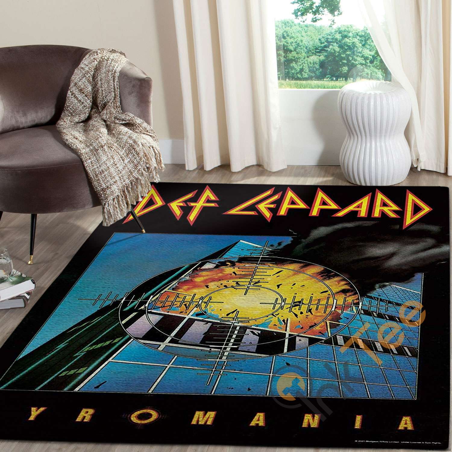 Def Leppard Pyromania Retro Vintage 80s Rectangle Rug
