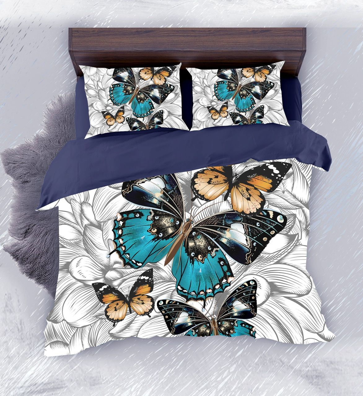 Default Butterfly Pencil Flower 3D Customized Duvet Cover Bedding Set