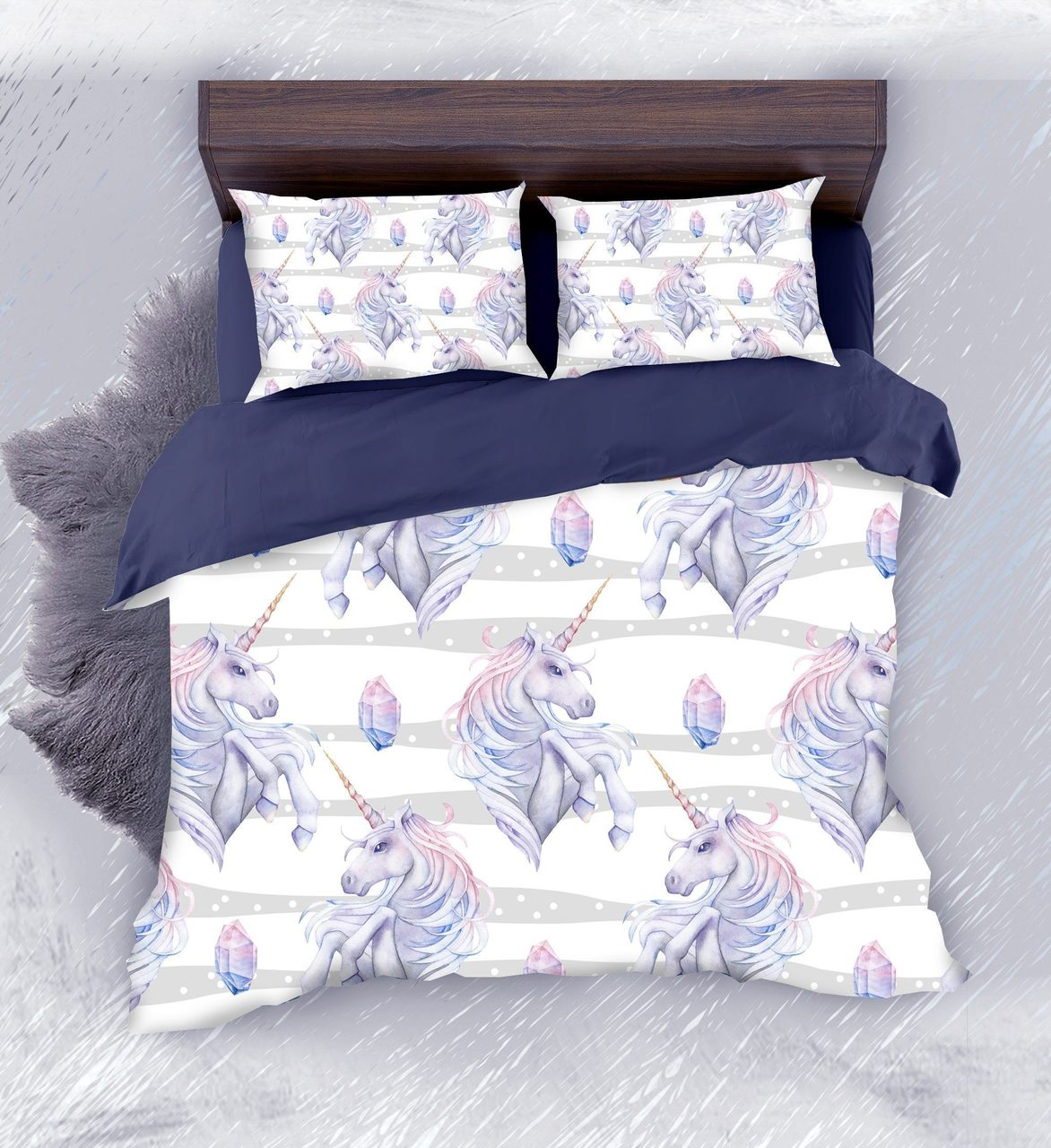 Default Diamond Unicorn3D Customized Duvet Cover Bedding Set
