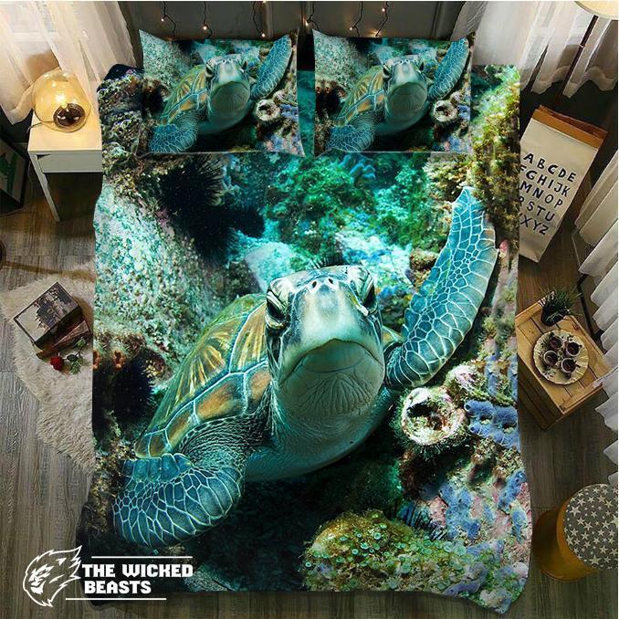 Default Greenea Turtle 3D Customized Duvet Cover Bedding Set