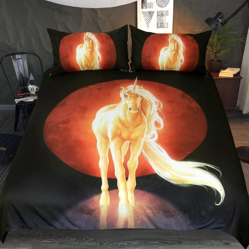 Default Hining Horses 3D Customized Duvet Cover Bedding Set