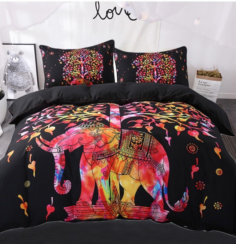 Default Indian Elephants 3D Customized Duvet Cover Bedding Set