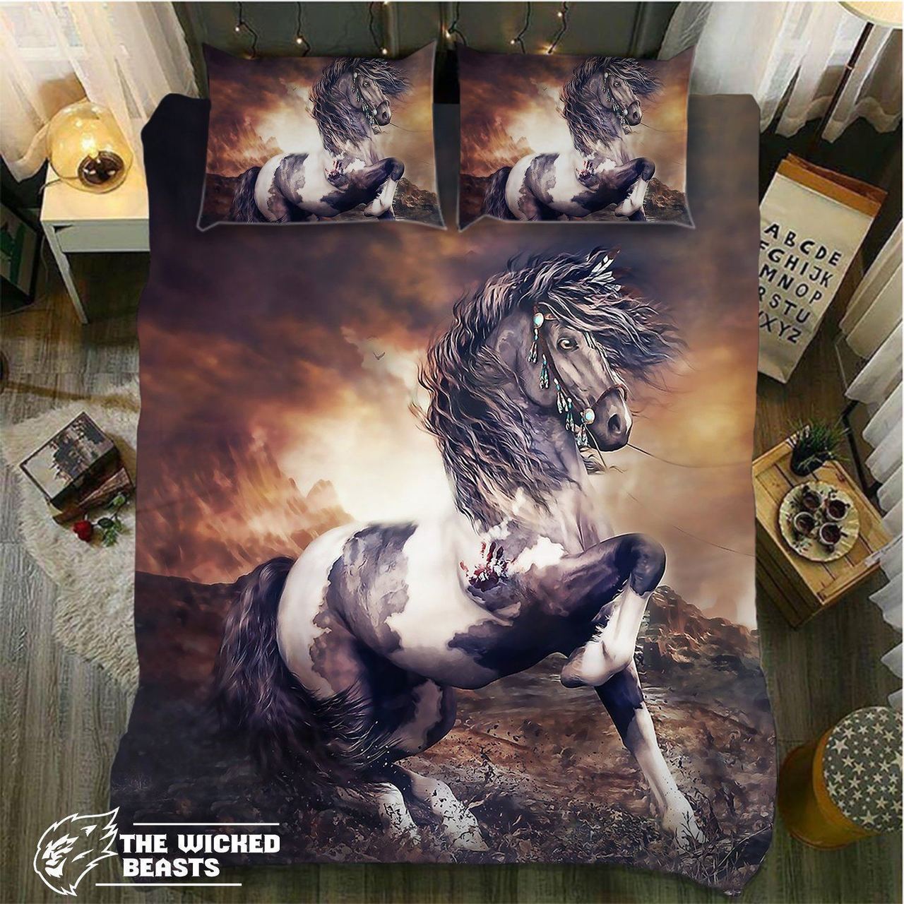 Default Indian Warrior Horse 3D Customized Duvet Cover Bedding Set